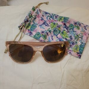 Lilly Pulitzer Pink Sunglasses with Floral Pouch
